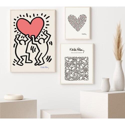 Haring Abstract Painting Graffiti Posters And Prints Pop Art Style Trendy Wall Canvas Pictures Living Room Home Decor