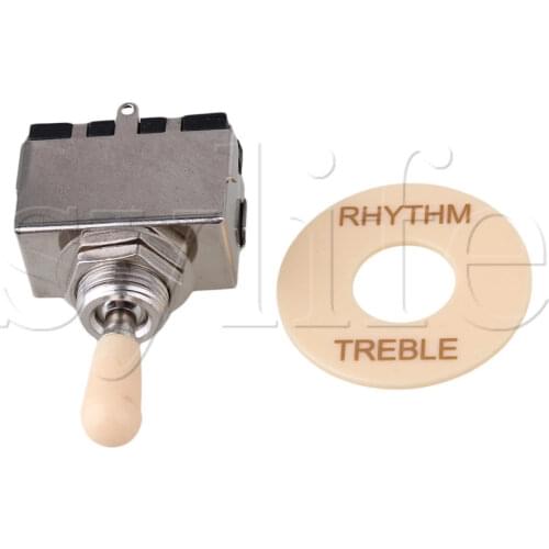 Chrome Sealed Box Toggle Switch w/ Washer Ring For Electric Guitar