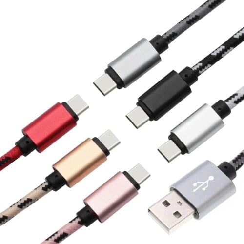 500pcs 2m USB Type C Cable UBS-C 2A Fast Charging Type-C Sync Data Phone Cables for Samsung Note 8/S8 Nexus 6P 5X Redmi Note 8