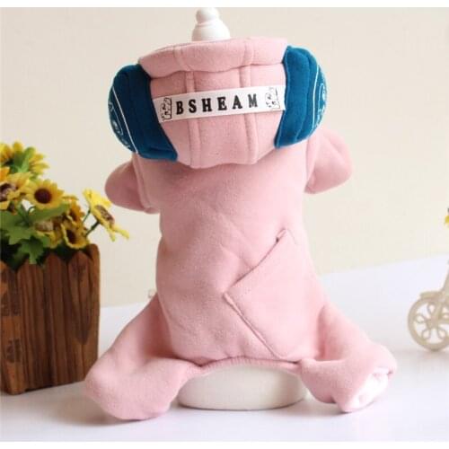 New Autumn Winter Xs Dog Clothes For Small Dogs Girl Boy Teddy Fleece Thick Pink Cover Leg Jumpsuits Puppy Outfit Pet Clothing