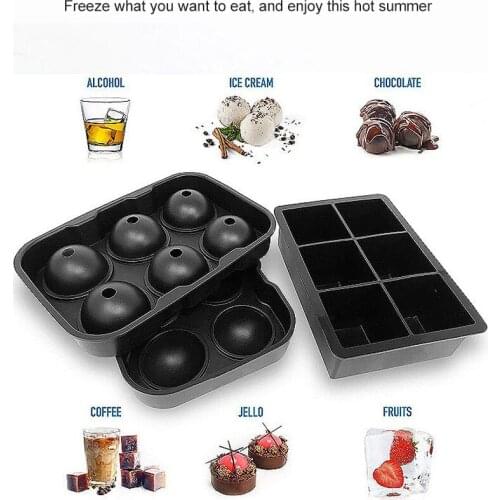 6 Grid Round Square Ice Cream Mold Silicone Ice Cream Tray DIY Homemade Ice Cuber Ice Lattice With Small Funnel Ice Cream Tool