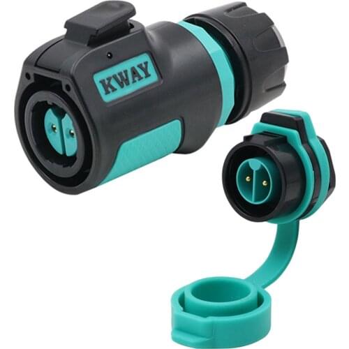 KWAY K20 Industrial Waterproof Aviation Female Plug Male Socket Quick Connect Electrical AC DC Power Connector M20 2 Pin Adapter