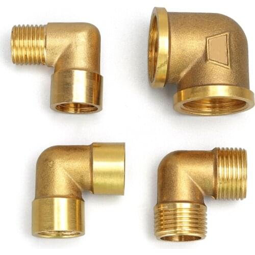 1/8" 1/4" 3/8" 1/2" internal thread external thread 90 degree brass elbow pipe fittings water pipe fittings pneumatic parts
