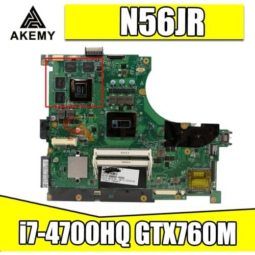 N56JR Motherboard i7 4700HQ GTX760M For ASUS N56J G56J G56JR laptop Motherboard N56JR Mainboard N56JR main board EDP