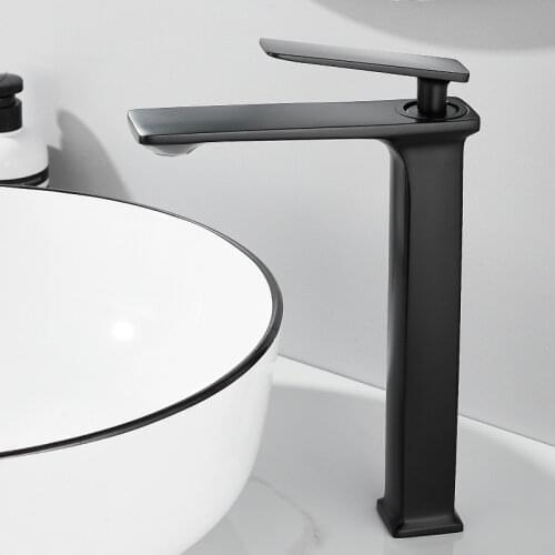 Copper Casting Bathroom Basin Faucets Brass Sink Mixer Taps Vessel Crane Hot & Cold Deck Mounted Single Handle Black/Chrome/Gold