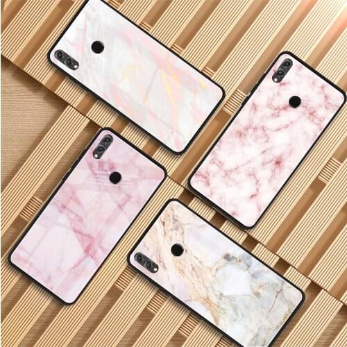 Pink marble fashion Tempered Glass Phone Case For Huawei P20 P30 P40 P40 Lite Pro Psmart Mate 20 30 Cover Shell
