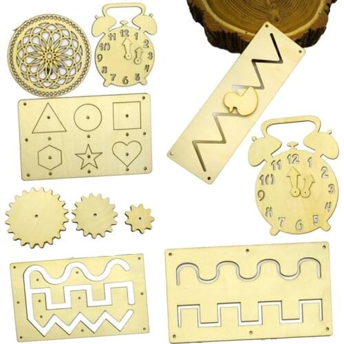 Montessori Busy Board DIY Toys Lock Mobile Children Wood Chips Skill Training Parent-Child Game Puzzle Intelligence Development