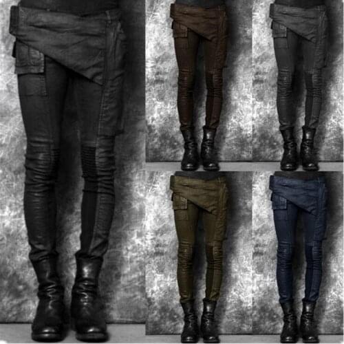 Men British Style Zipper Trousers Carnival Hip Hop Party Cosplay Costumes Women Gothic Medieval Retro Palace Knight Pants