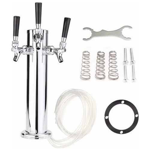 3 Holes beer column set kegerator tap homebrew for bar/restaurant, Stainless Steel not adjustable beer faucet beer tower set