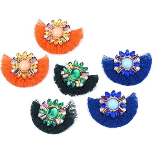 New Fashion Bohemian Long Tassel Colorful Big Flower Earring For Woman Vintage Ethnic Fabric Earring Female Party Jewelry Gift