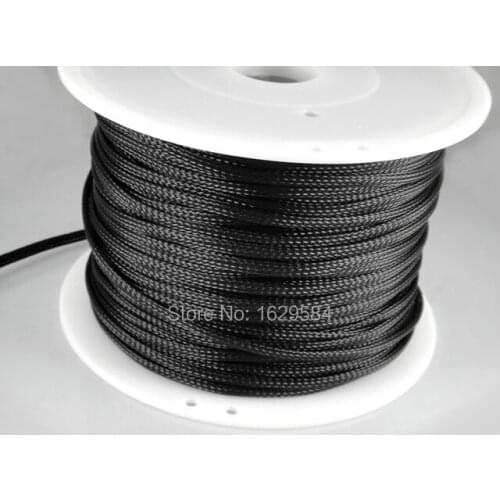 100 meters 10mm Expandable Braided DENSE PET Sleeving For Cable BLACK