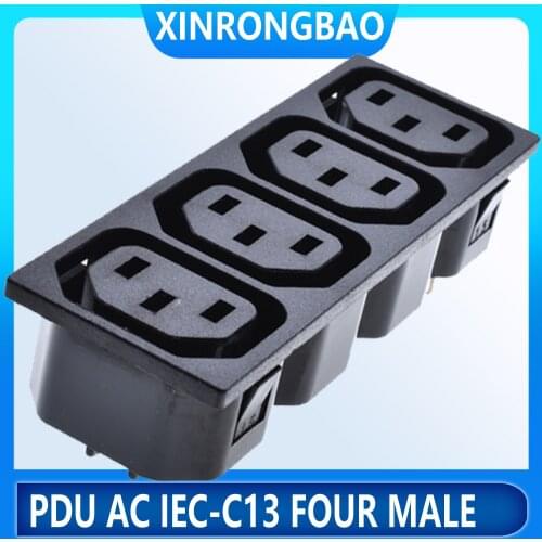 4 outlet way IEC C13 female connectors PDU socket, industrial power strip superior quality black Power connector socket