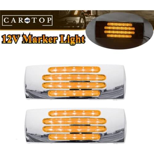 2PCS 22LED Side Marker Lights Rectangular Marker Clearance Light Amber LED Lamp Side Light 12v Trailer Lights