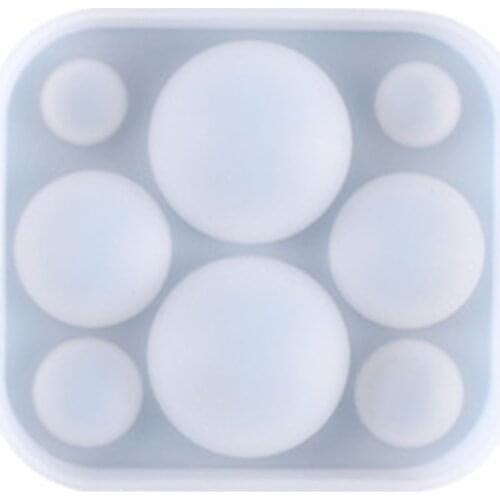 Crystal Epoxy Resin Mold Half Ball Beads Oblate Cabochon Pendant Silicone Mould B36D