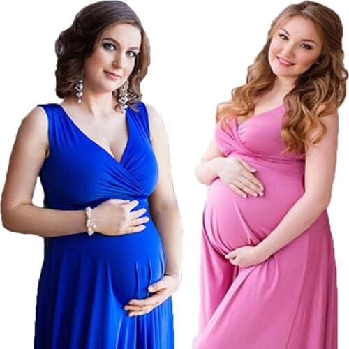 Maternity sexy dresses casual cotton sleeveless Pregnancy dress For Photo Shooting Long Maxi Dress Photography Props Party Grown