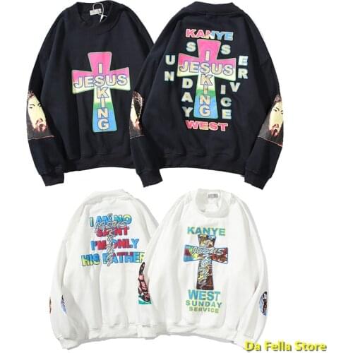 2020 JESUS IS KING Hoodie Kanye West Sunday Service Hoodies Multicolored Letters Logo Print Jesus Is King Sweatshirts Thick