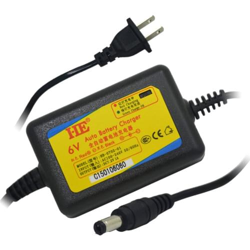 HE DC7.2V 1A 5.5mm 6V Smart Charger Adapter Rechargeable Lead Battery Charger For 6V 4ah 4.5ah 7ah 10ah 12ahA