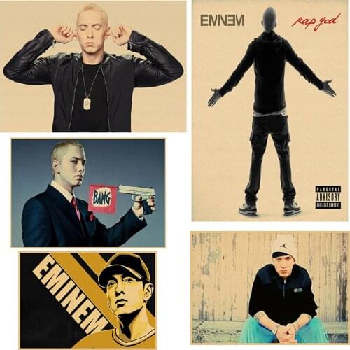 Eminem rock singer hiphop Vintage Retro Matte Kraft Paper Antique Poster Wall Sticker Home Decora
