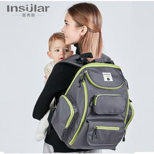 Insular Bag Large-capacity Baby Diaper Bag Waterproof Maternity Nappy Bag set Mummy and child travel backpacks Baby Stroller Bag