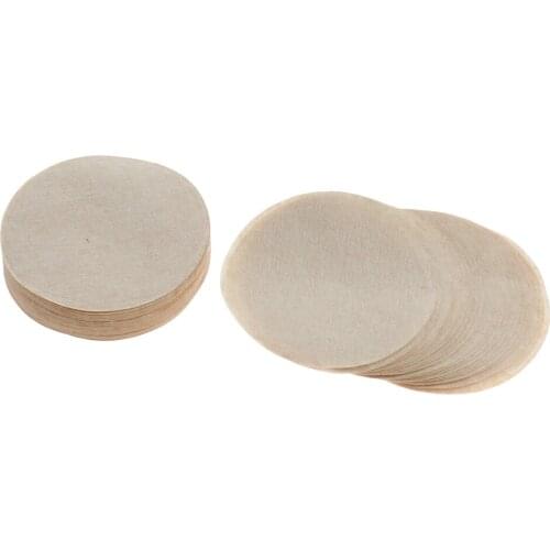 100Pieces Unbleached Coffee Filter Paper Moka Coffee Maker Kitchen Tool Beige - 6cm