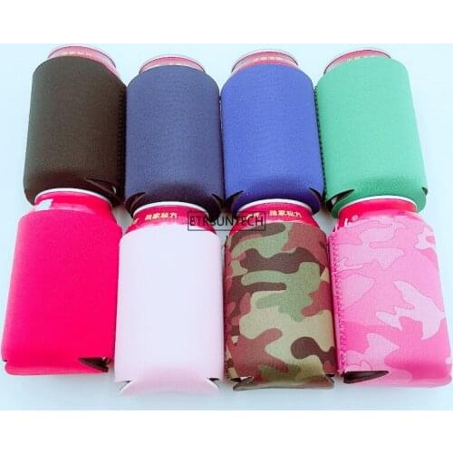 1000pcs 330ml Wholesale Many colors Blank Neoprene Foldable Stubby Holders Beer Cooler Bags For Wine Food Cans Cover