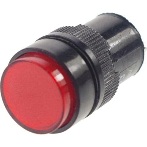 16mm Hole NXD-213 Red 220V Indicator Light 2 Pins Signal Lamp Pushbutton Switch