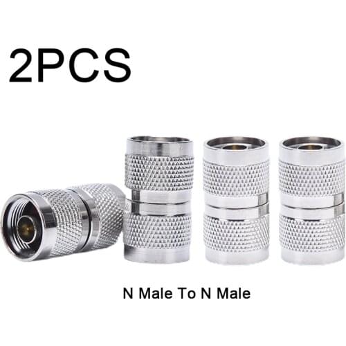 2PCS N Male Plug to N Male Plug Straight RF Coaxial Connector Adapter