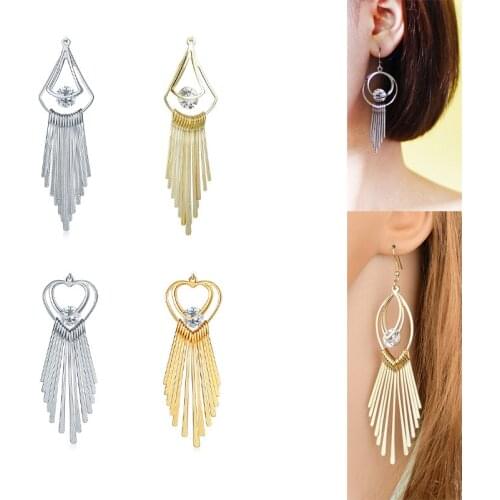 2020New 50Pcs Alloy Zircon Heart or Round Tassel button for DIY Jewelry earring or necklace Pendants accessories DL92-DL96