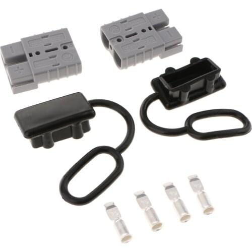 50A Battery Quick Disconnect Connector Plug Kit Trailer Winch Connector Grey