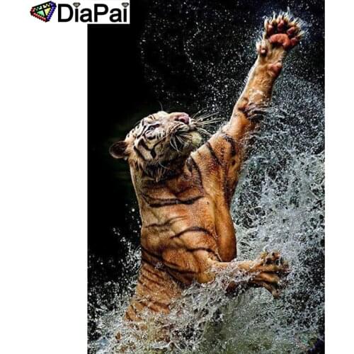 DIAPAI Full Diamond "Animal tiger" DIY 5D Diamond Painting Cross Stitch Home Decor Picture Of Rhinestone Handmade A25494