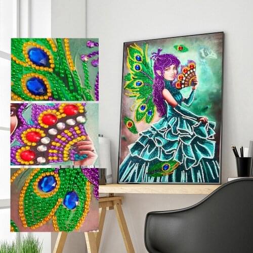 5D DIY Special Shaped Diamond Painting Dress Lady Mosaic Part Kit Rhinestone Drawing Home Decoration Arts Craft Festival Gift