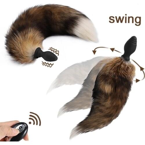 10 Speeds USB Charge Fox Tail Anal Plug Wireless Remote Anal Sex Toys Silicone Butt Plug Flirt Anus Plug Adult Toys For Couples