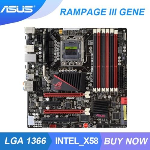Used Motherboard For ASUS Rampage III GENE Player Country R3G Intel X58 DDR3 USB 3.0 MATX 1366 Core i7 Desktop Mainboards