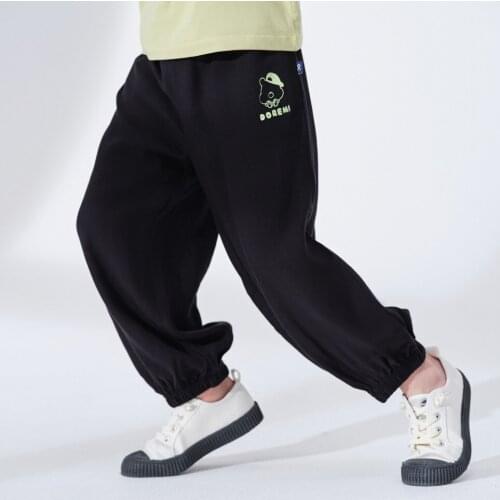 Hollead Sport Casual Pants Boy Girl Thin Anti Mosquito Loose Trousers Blue Black Elasticated Waist Children Clothing Summer 2021