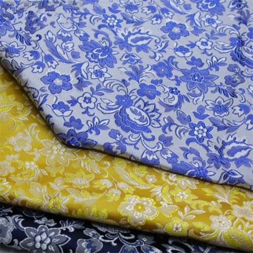CF907 150cm Width Blue/Yellow/Dark Blue Chinese Style Brocade Jacquard Fabric Table Clothes Home Textile DIY Sewing Materials