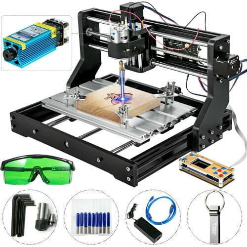 CNC 3018 Pro 2500MW 300×180×40mm CNC Machine GRBL Control Mini Laser Engraver with Offline Controller 3 Axis Laser Engraving