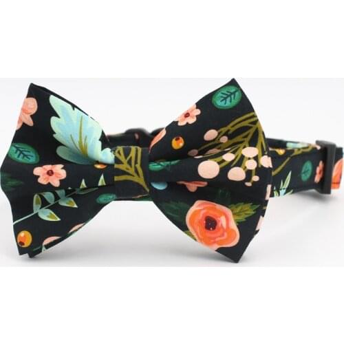 Floral Dog collar bow tie matching lead for 5size to choose ,best wedding dog collar gifts for your pet