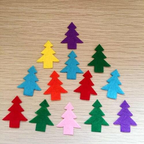 DIY 100pcs 23*29mm christmas trees Applique Patches Felt Accessories wedding decoration C17A