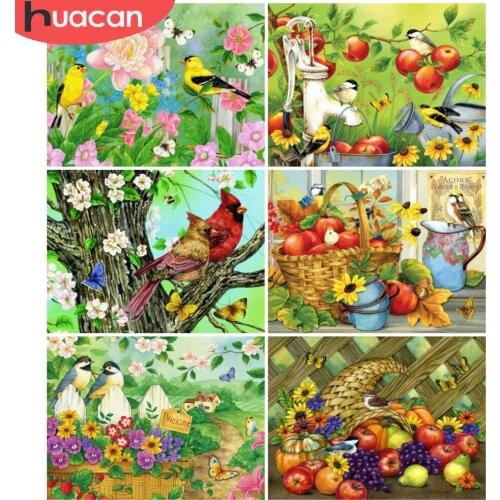 HUACAN Diamond Painting Bird Full Drill 5D Embroidery Mosaic Animal Diamond Art Wall Stickers