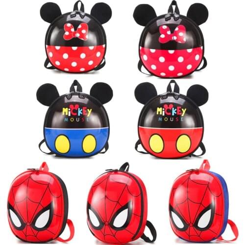 Disney cartoon eggshell bag girl Korean childrens school bag 2-5 years old boy baby kindergarten mini backpack mickey bookbag