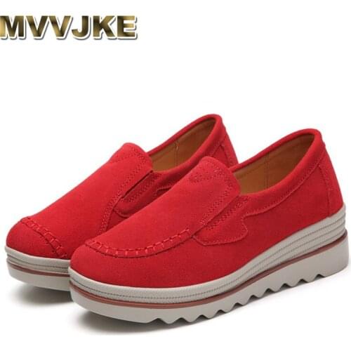 MVVJKE wedge shoes spring lace-up sneakers women 2020 new mother lace-up casual shoes platform sneakers for women waterproof