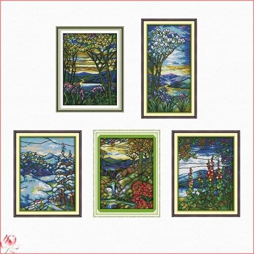 Joy Sunday Beautiful Scenery Cross Stitch Kit 11CT 14CT DIY Handmade Needlework Clouds Embroidery Kit Home Decoration Crafts