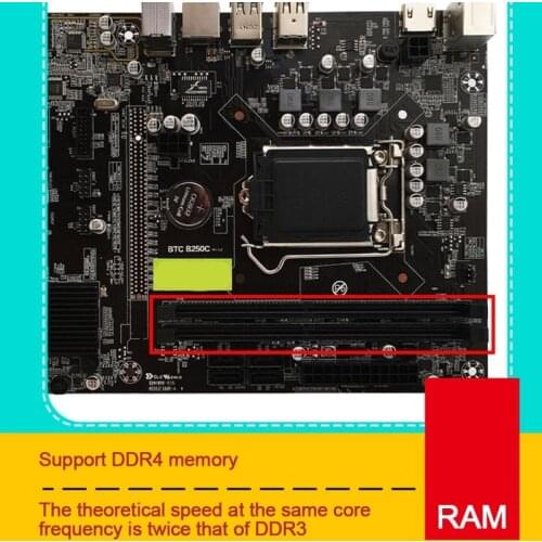 2021 New B250C BTC 12 PCI-E X1 Professional Mining Motherboard BTC LGA 1151 DDR4 Memory