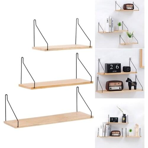 Simple Wooden Wall Shelf Room Decoration Storage Rack Solid Wood Partition Wall Shelf Wall Decoration M56
