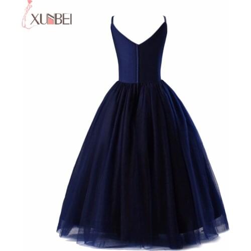Navy Blue Flower Girl Dress 2020 Princess Children Party Ball Gowns Wedding Party Cocktail Prom Dress Floor Length Long Dresses