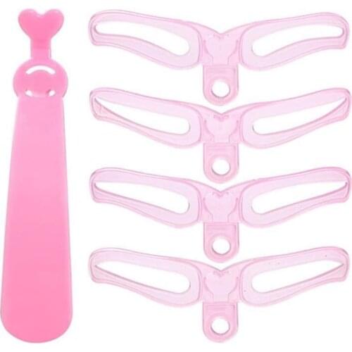 4in1 Eyebrow Stencils Reusable Eyebrow Shaping & Defining Stencils Beauty Cosmetic Tools Eyebrow Drawing Shaper Template Kit