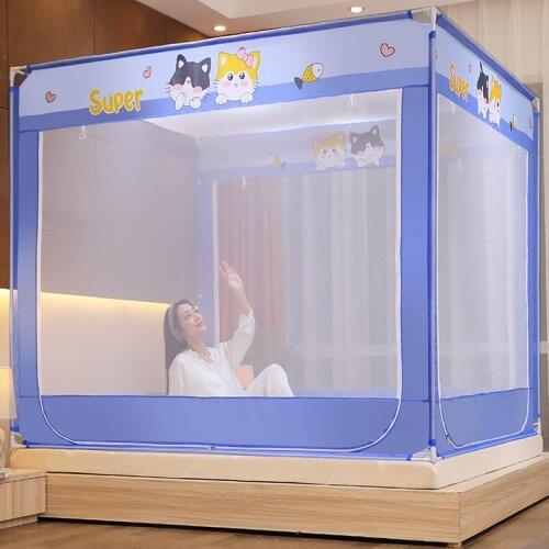 Tt2021 New Mosquito Net Household Mongolian Bag Drop-Resistant Childrens Bed Installation-Free Convenient Removable Washable