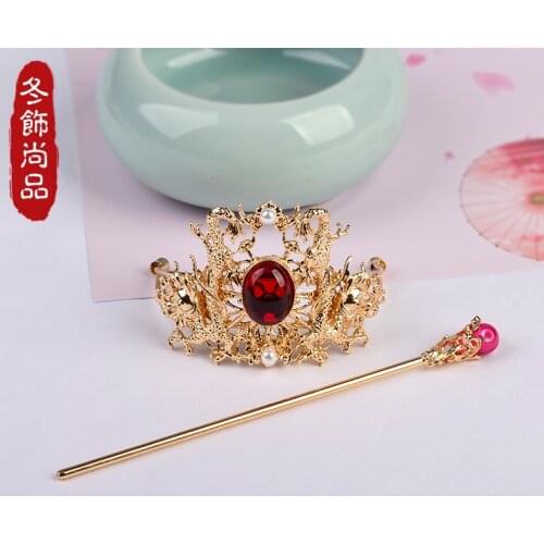 Vintage Hanfu Hair Crown Sets Antiquity Hair Accessories Classical Kanzashi Headwear Court Hair Stick Handmade Headdress Cosplay