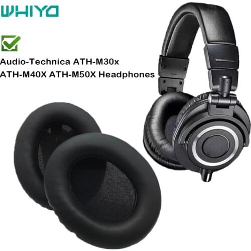 Whiyo 1 Pair of Ear Pads for Audio-Technica ATH-M30x ATH-M40X ATH-M50X Headset Earpads Earmuff Cover Cushion Replacement Cups