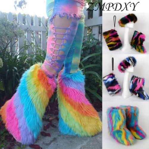 Female New Winter Boots Women Snow Boots With Bag Headband Luxury Fur Boots Faux Fur Ankle Boots Bag Set Brand Furry Shoes 2020